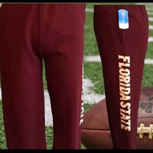 Florida St. Seminoles FSU Large L Garnet Casual Drawstring Logo Sweatpants NWT